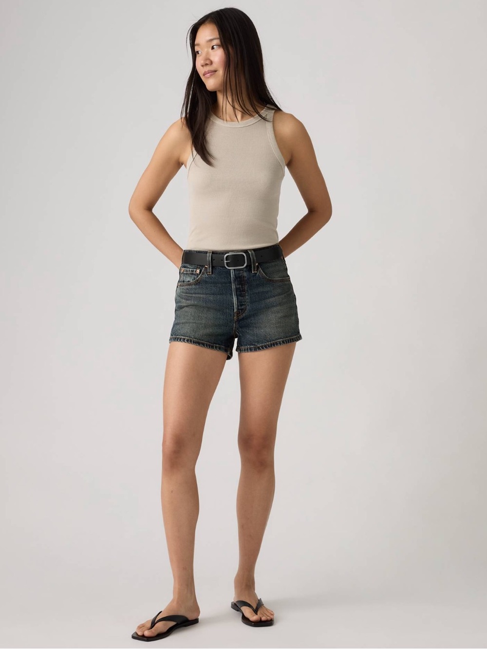 Levi’s 501 Original Fit High Rise Women's Denim Jean Shorts Dark Wash
